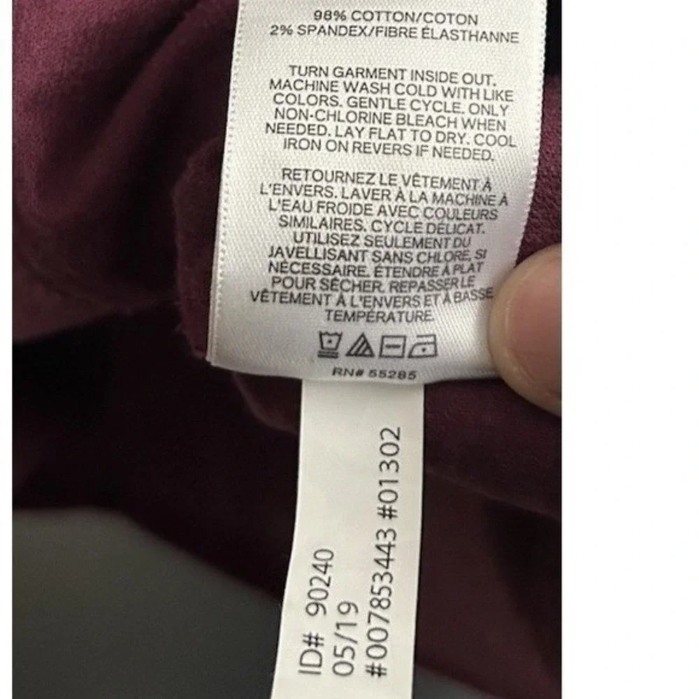 EXPRESS Women Medium Corduroy Button Front Pinafore Burgundy Dress ‎ Retro 70s - Picture 5 of 7